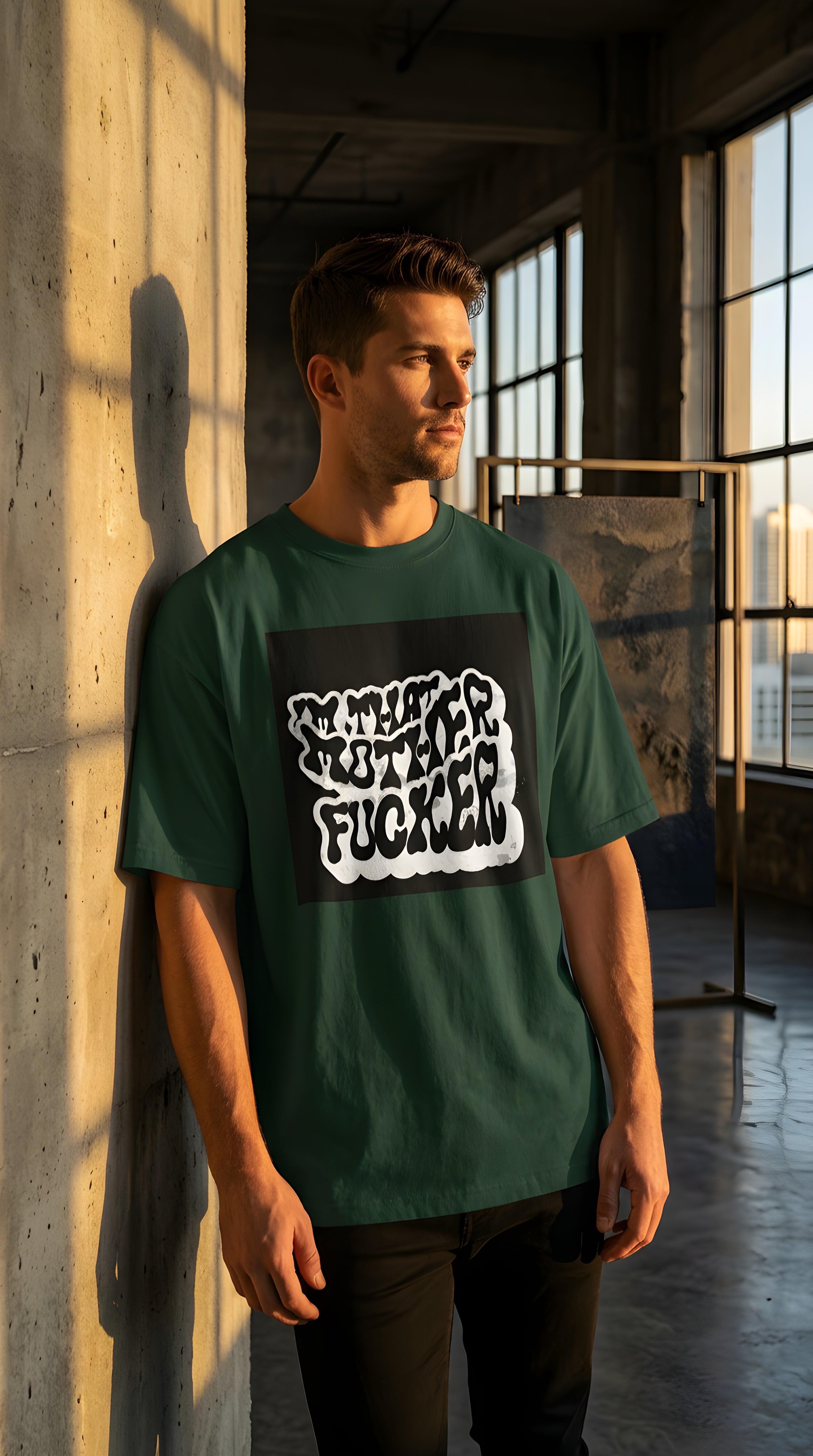 Mens Main Character Energy Oversized Boxy Tee