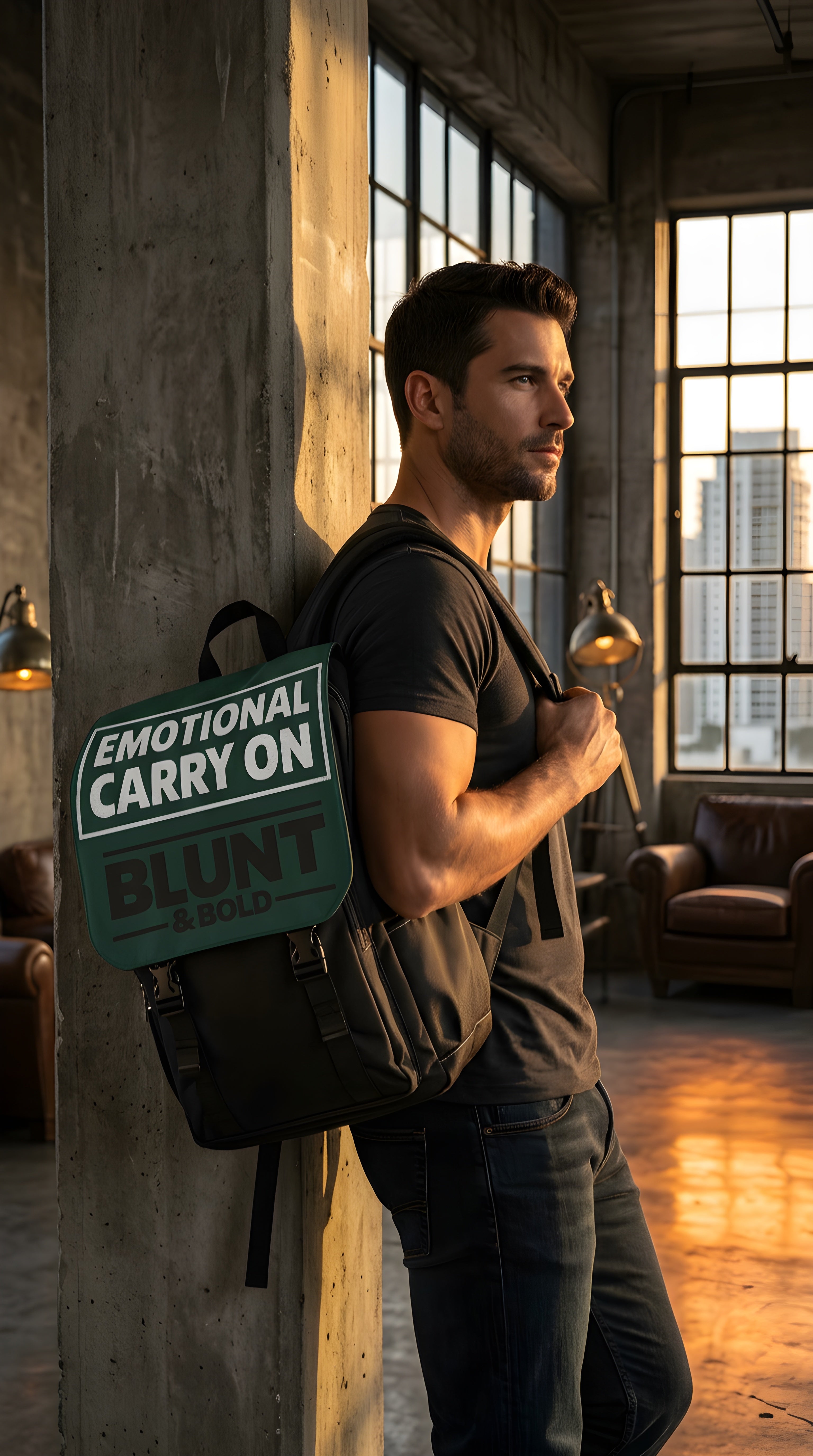 Backpack — "Emotional Carry On" Green Flap Casual Travel Bag