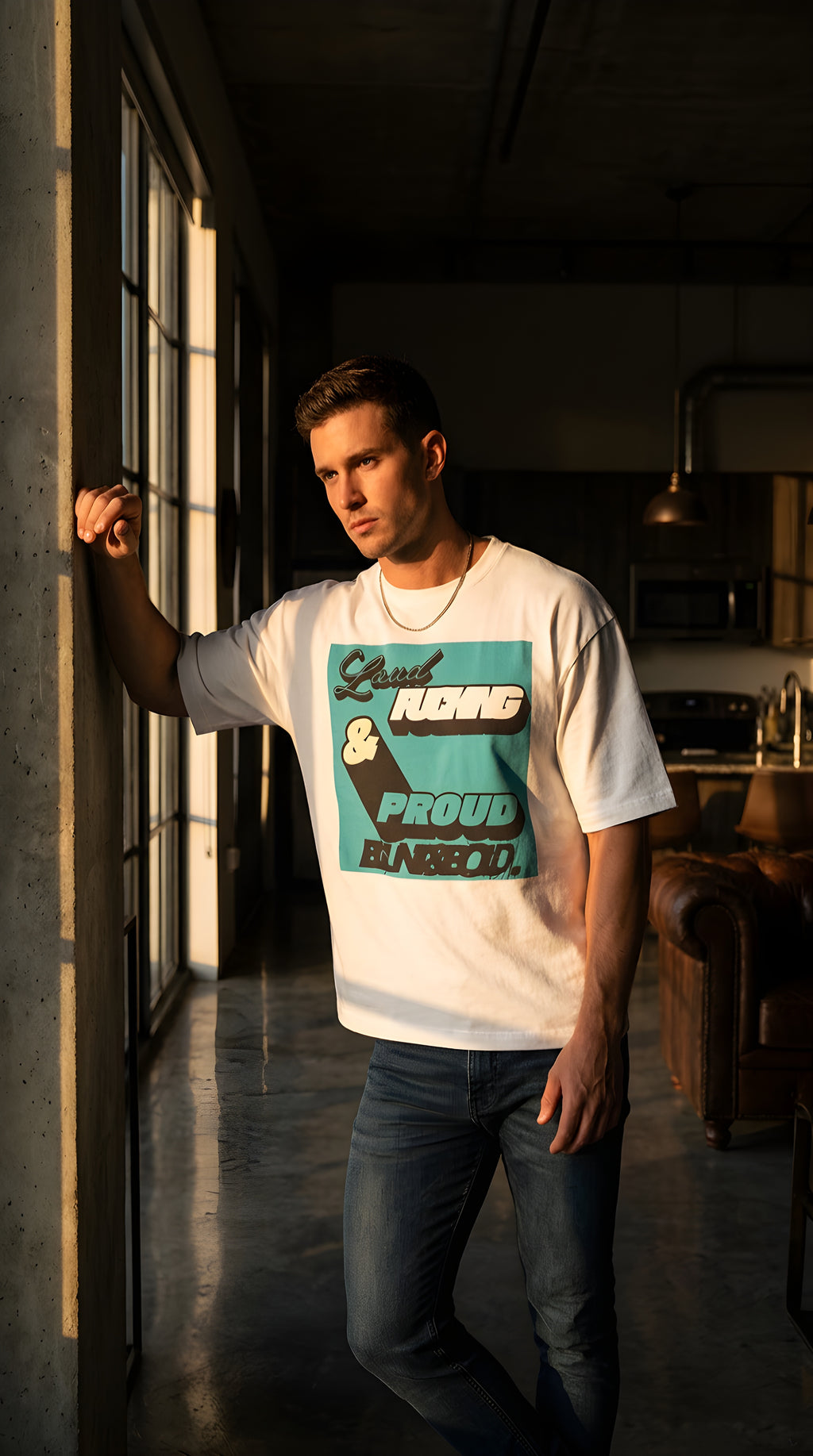 Mens Loud, Young & Proud Boxy Oversized  Tee