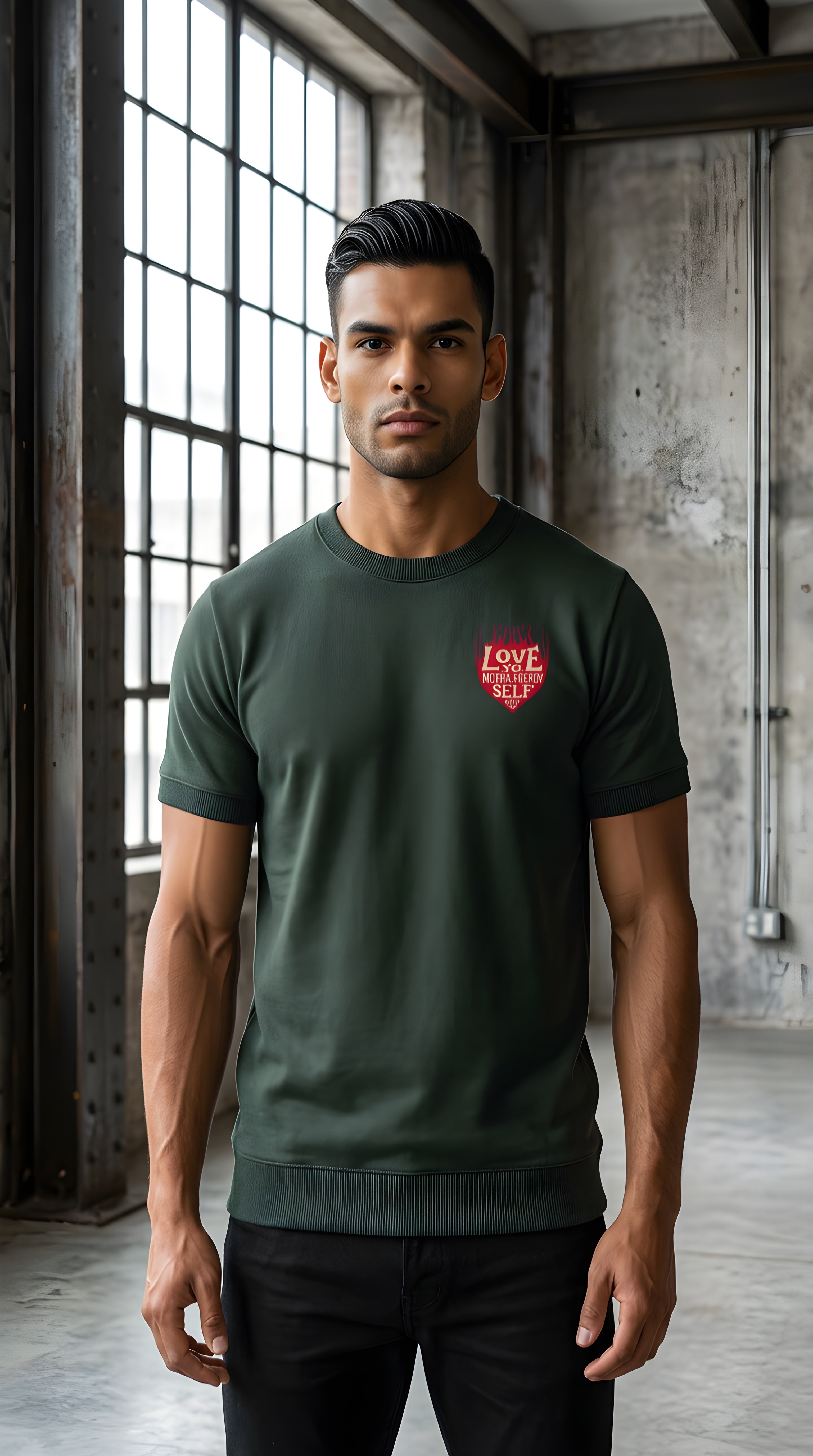 Mens 'LOVE YA FCKN SELF' Crewneck Knit Tee