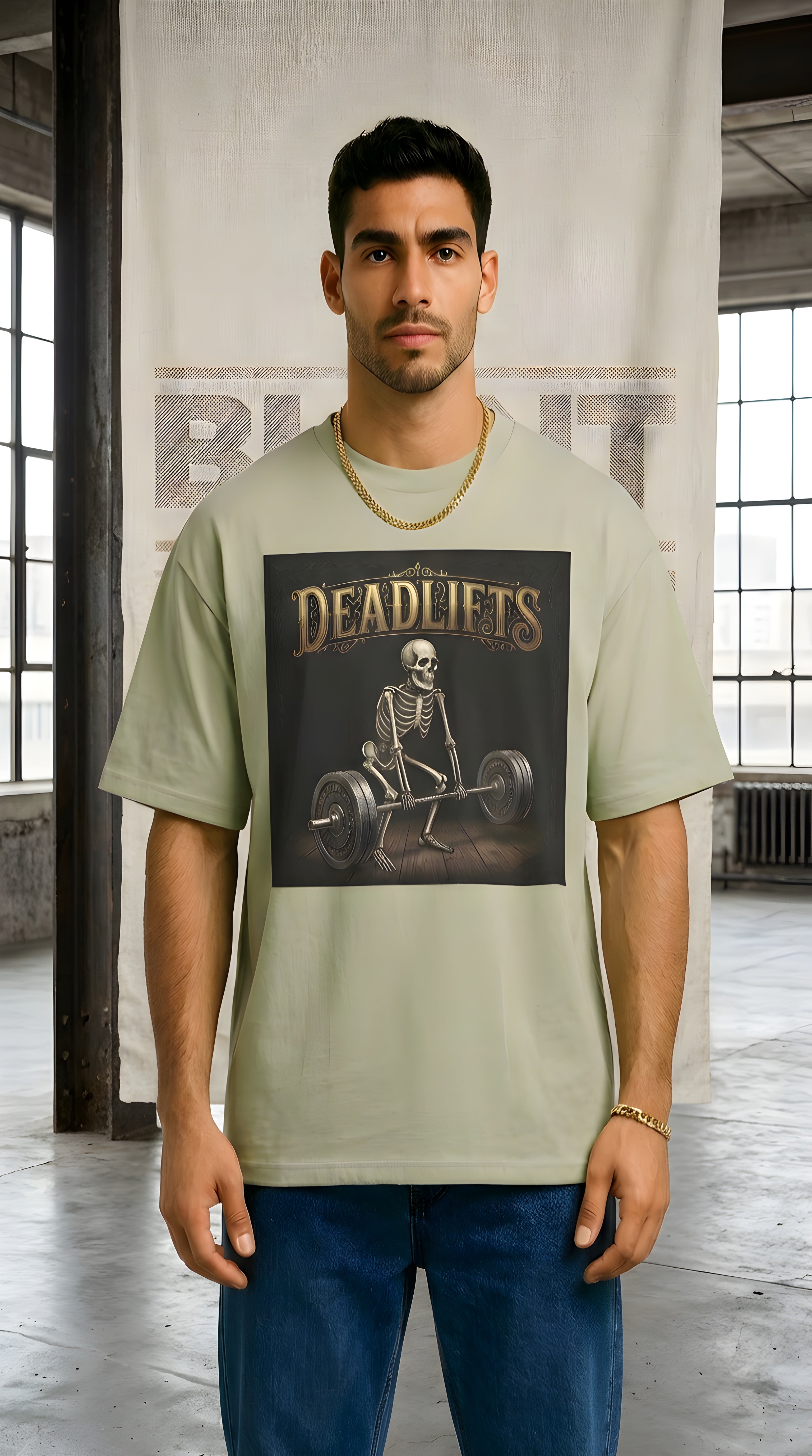 Deadlifts Skeleton Tee — Vintage Weightlifting Shirt