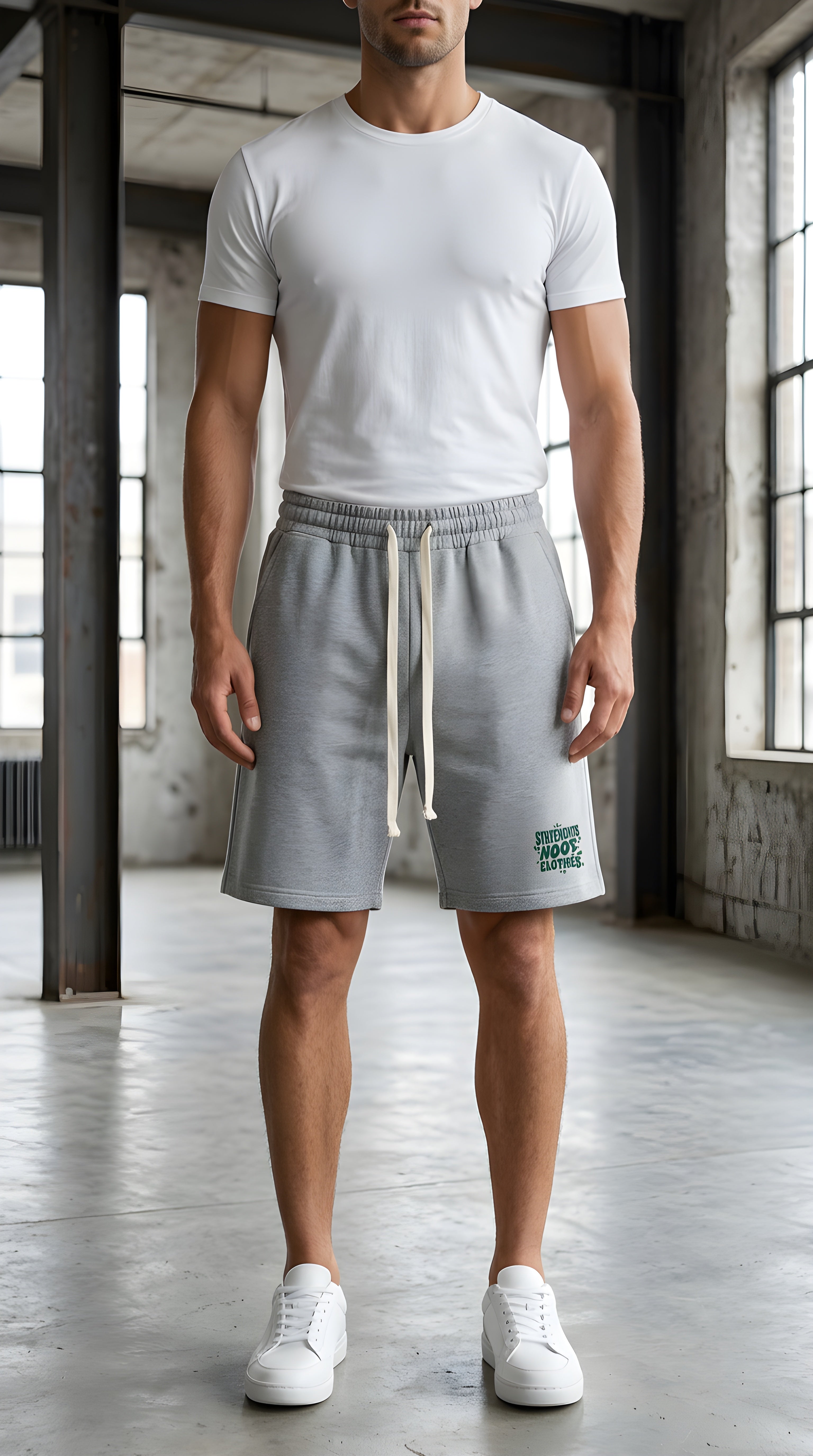 Men’s 'STATEMENT NOT CLOTHES' Loose Fit Drawstring Shorts