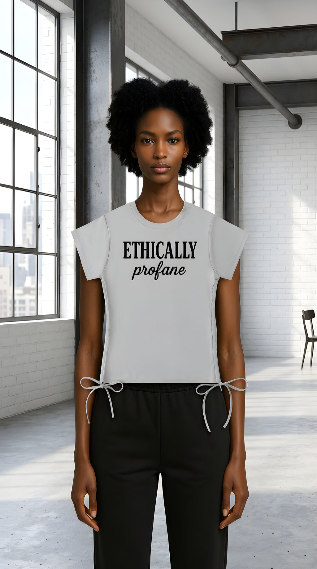 Womens 'ETHICALLY PROFANE' Essential Drawstring Tee