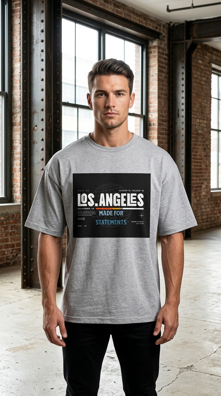Mens Los Angeles Graphic Oversized  Tee