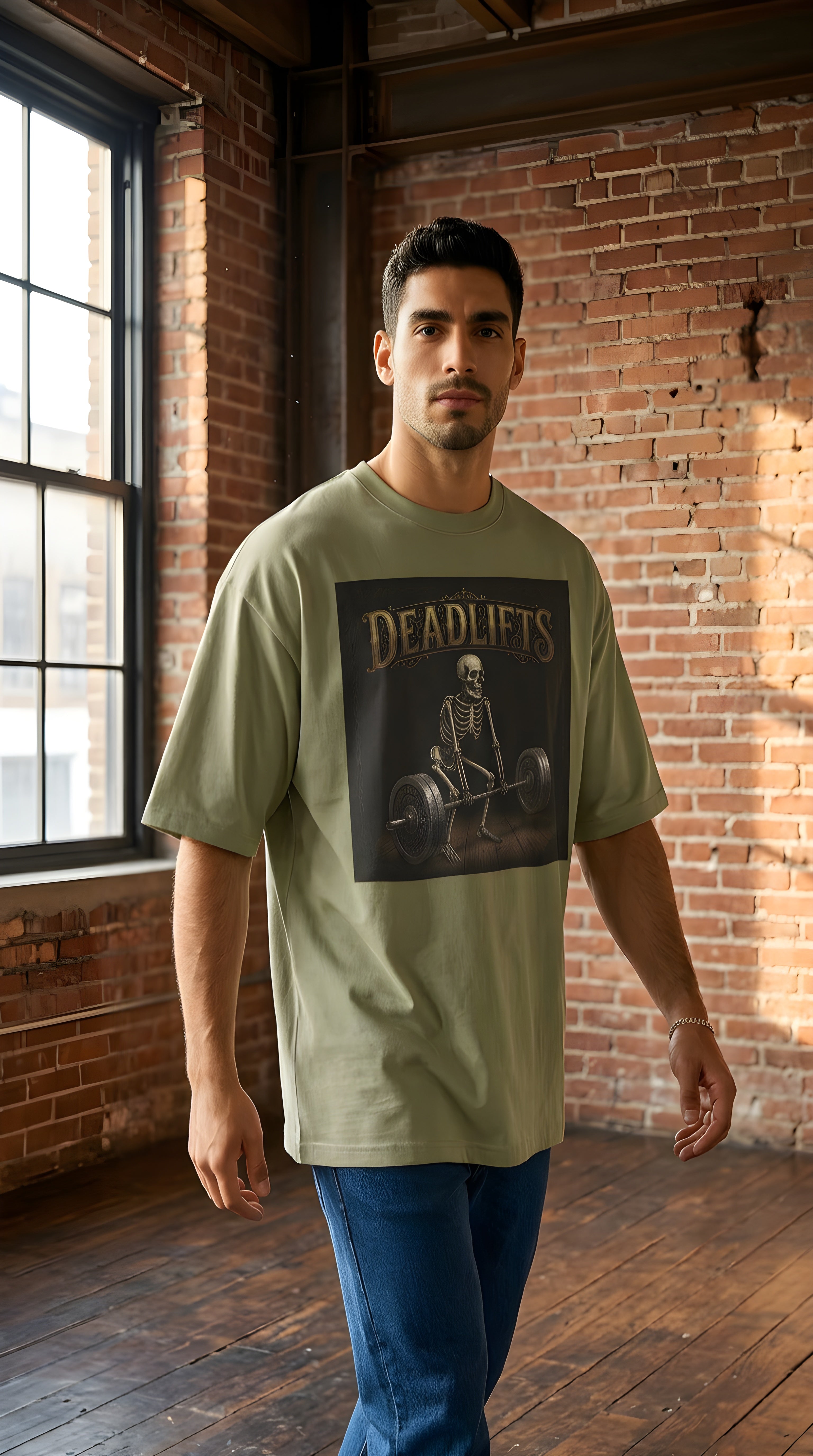 Deadlifts Skeleton Tee — Vintage Weightlifting Shirt