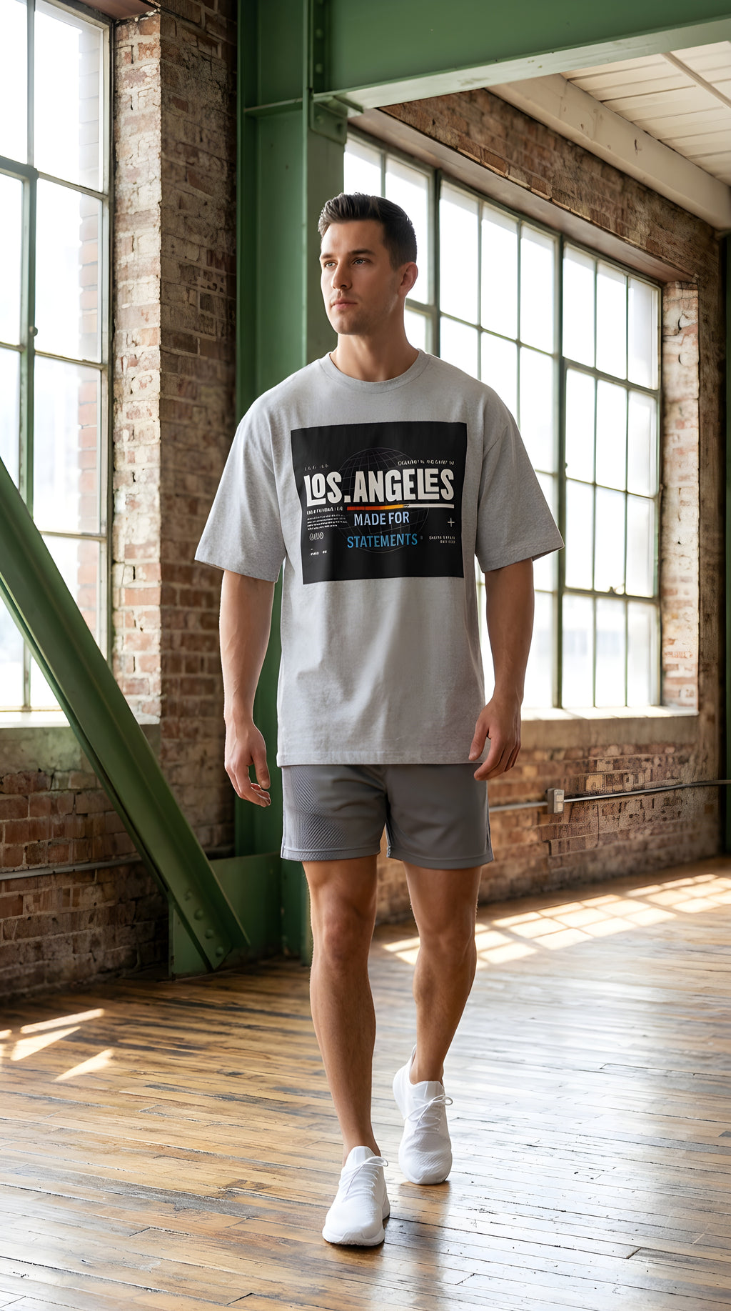 Mens Los Angeles Graphic Oversized  Tee