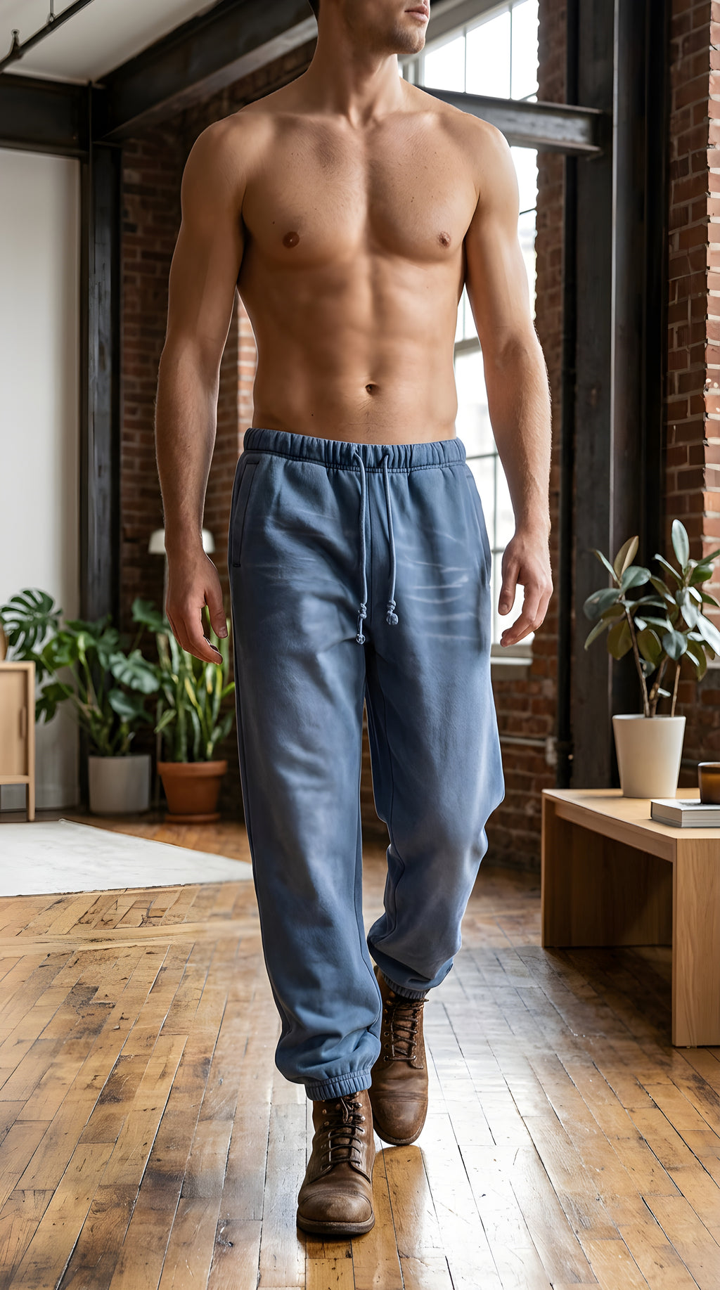 Mens Snow Wash Jogged Sweatpants