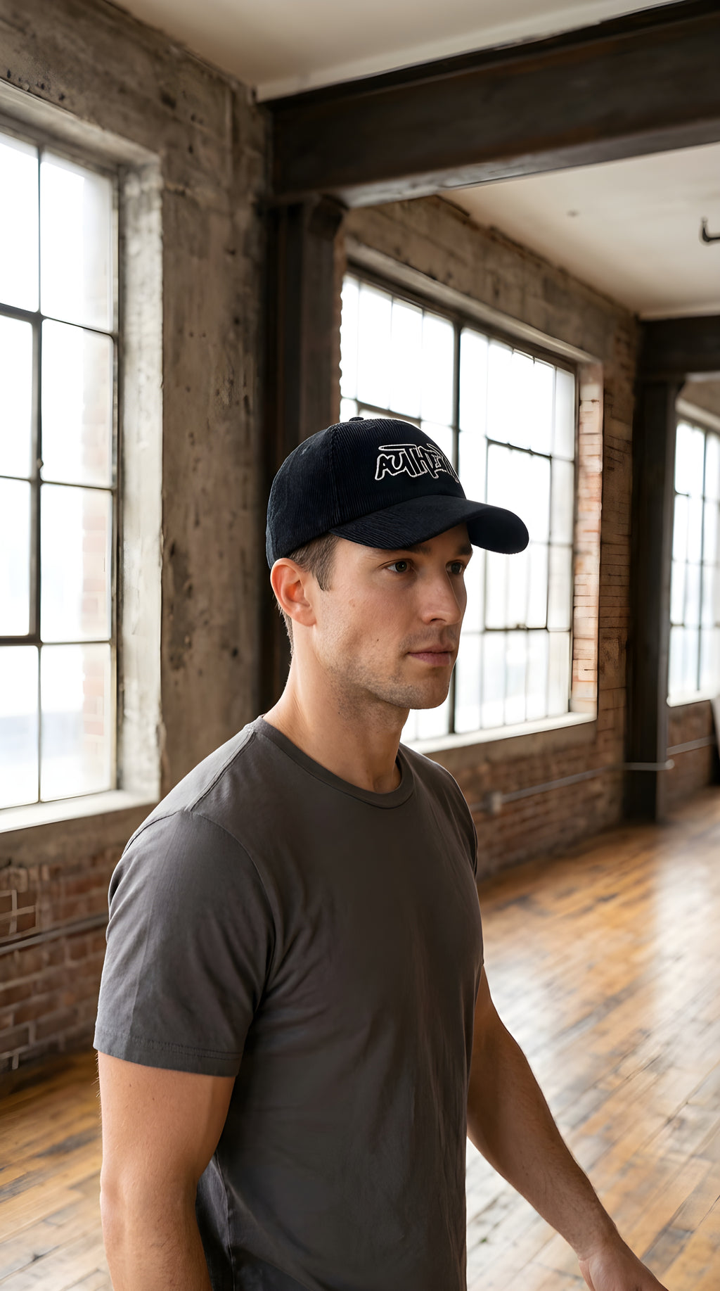 B & B 'AUTHENTIC'  Corduroy Embroidered  Baseball Cap