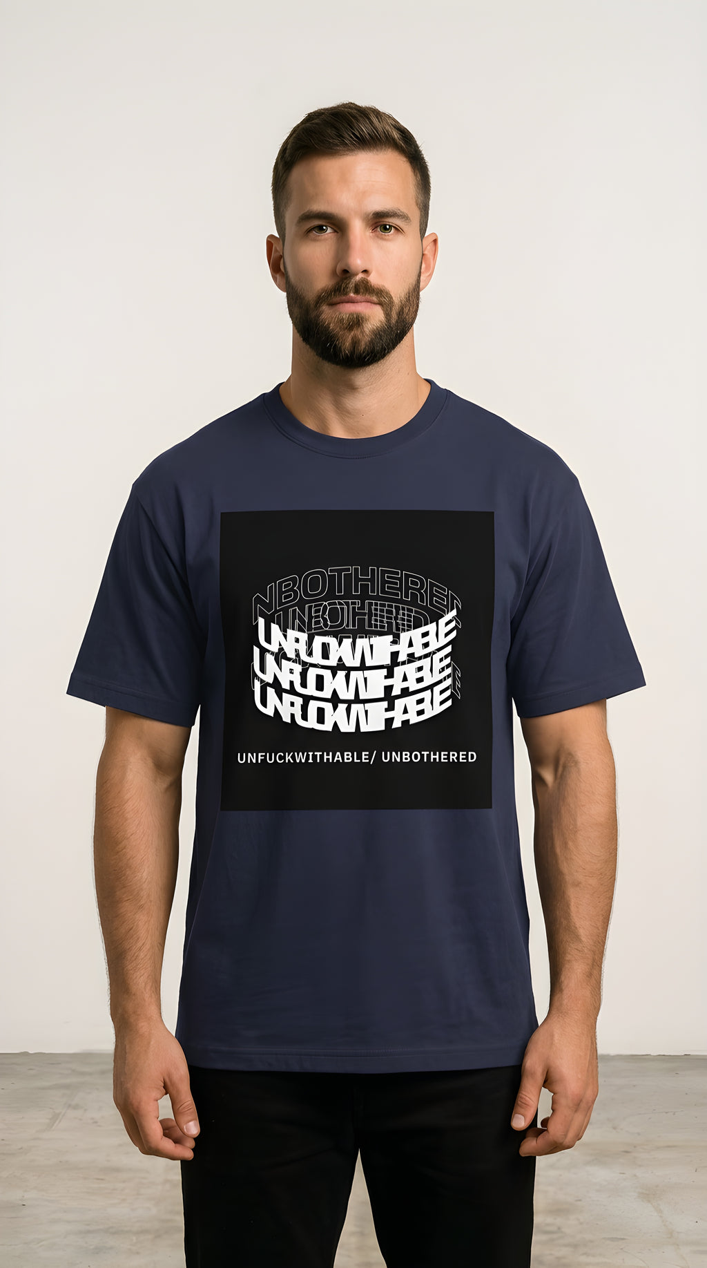 Mens Unfuckwithable/ Unbothered Graphic  Oversized Tee