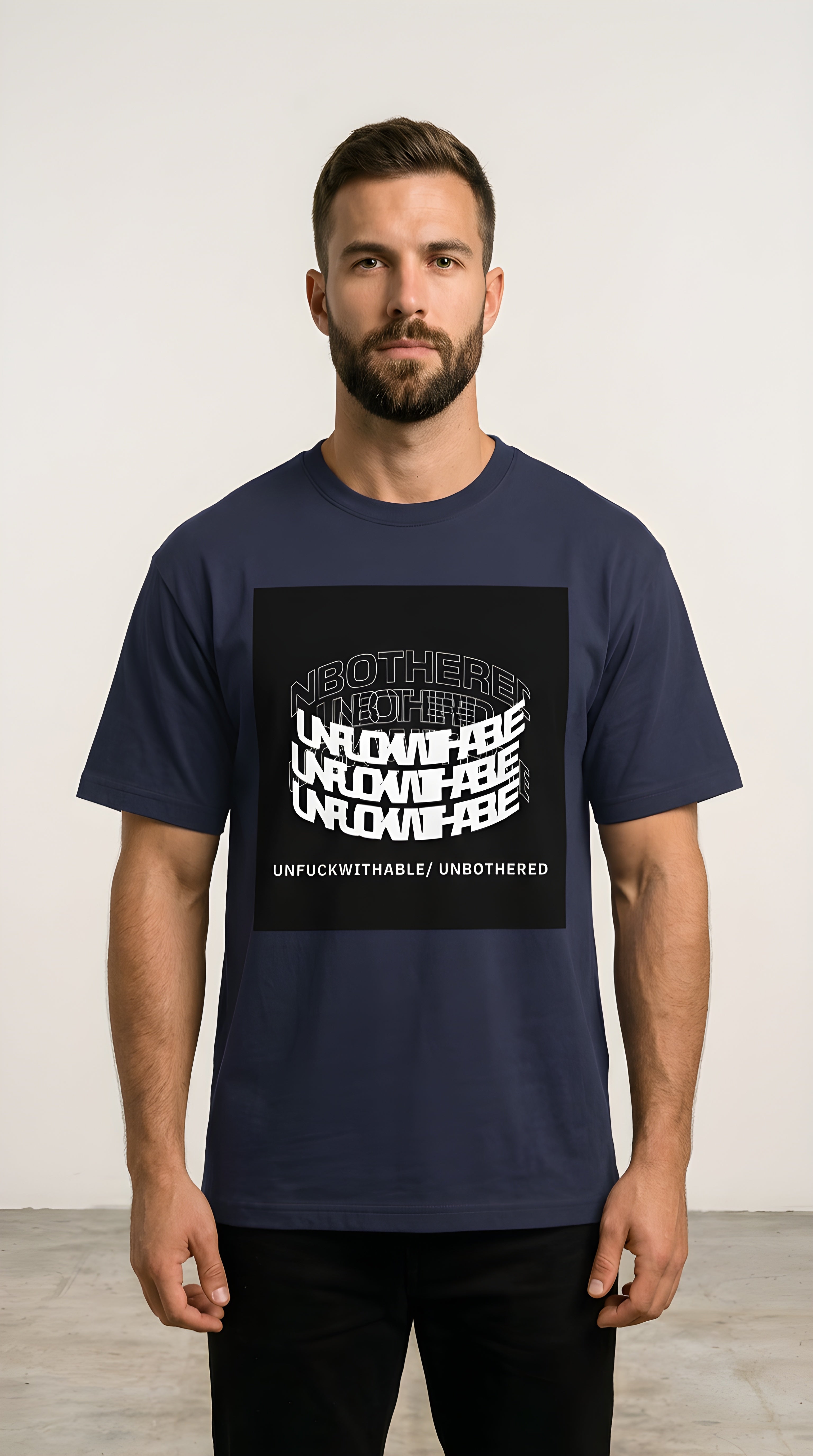 Mens Unfuckwithable/ Unbothered Graphic  Oversized Tee