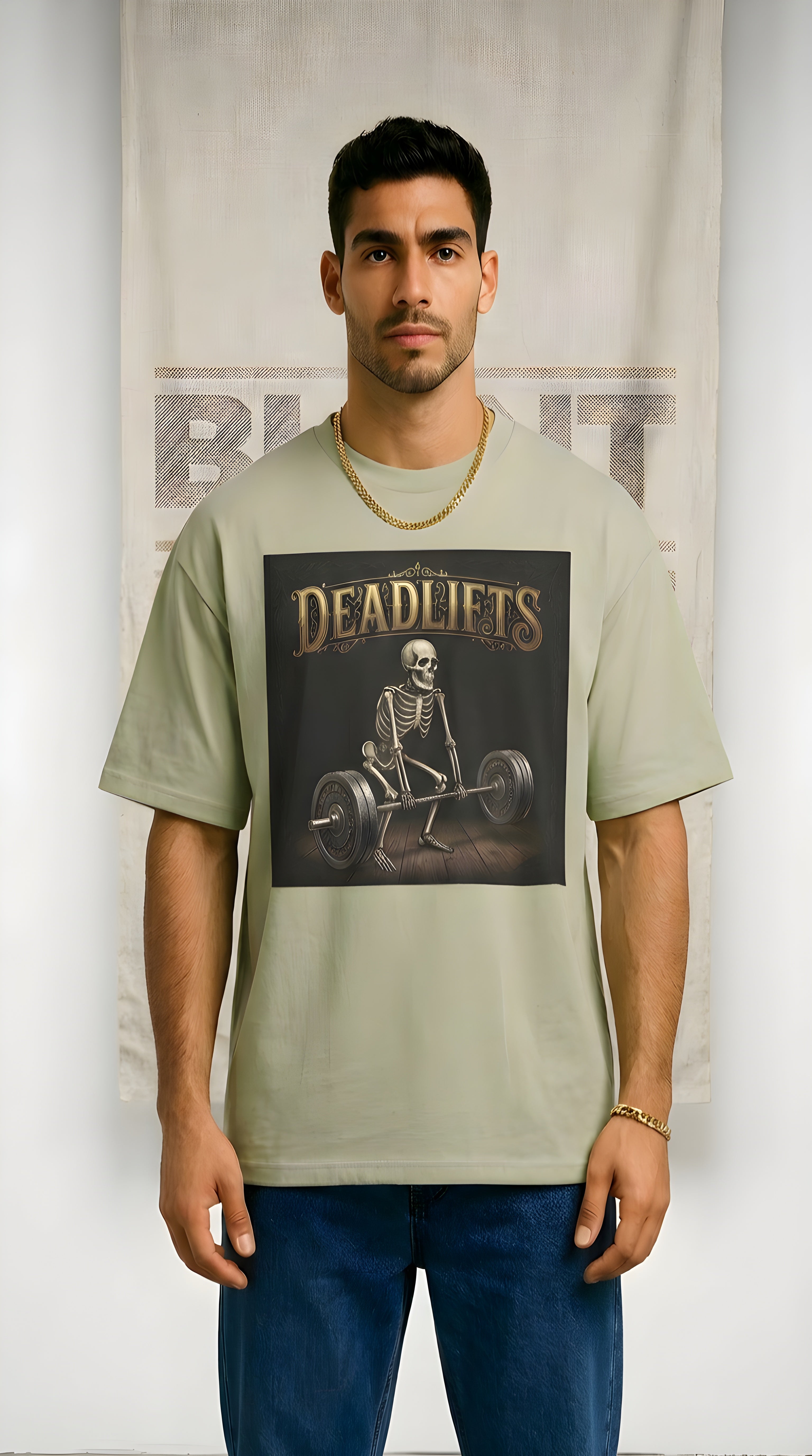 Deadlifts Skeleton Tee — Vintage Weightlifting Shirt
