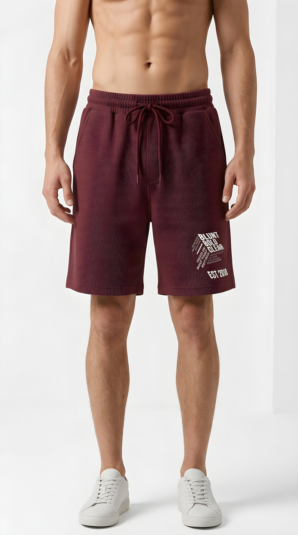 Mens Mineral Wash Waffle Knit Shorts