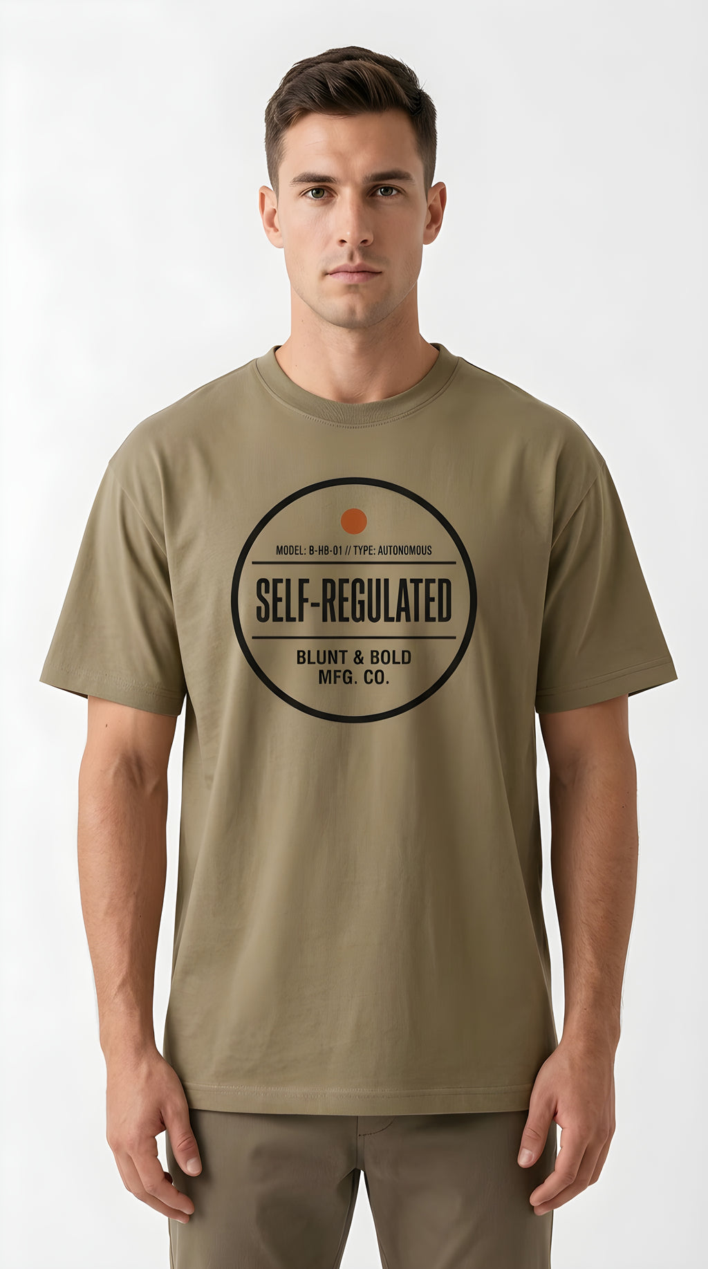 Mens 'SELF REGULATED' Heavyweight Hand-frayed Tee