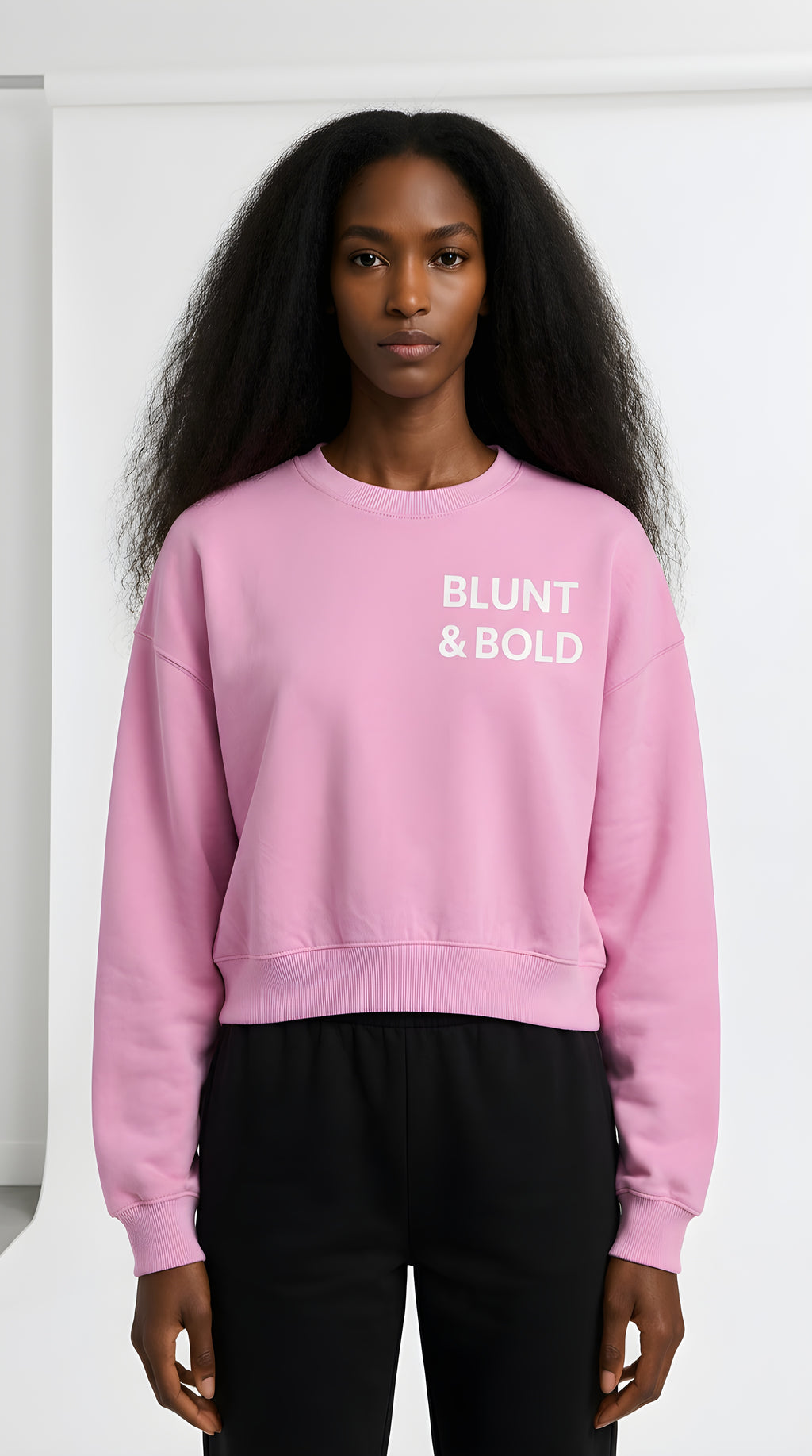 Womens BOLD CLASSIC Vintage Washed Cropped Sweatshirt