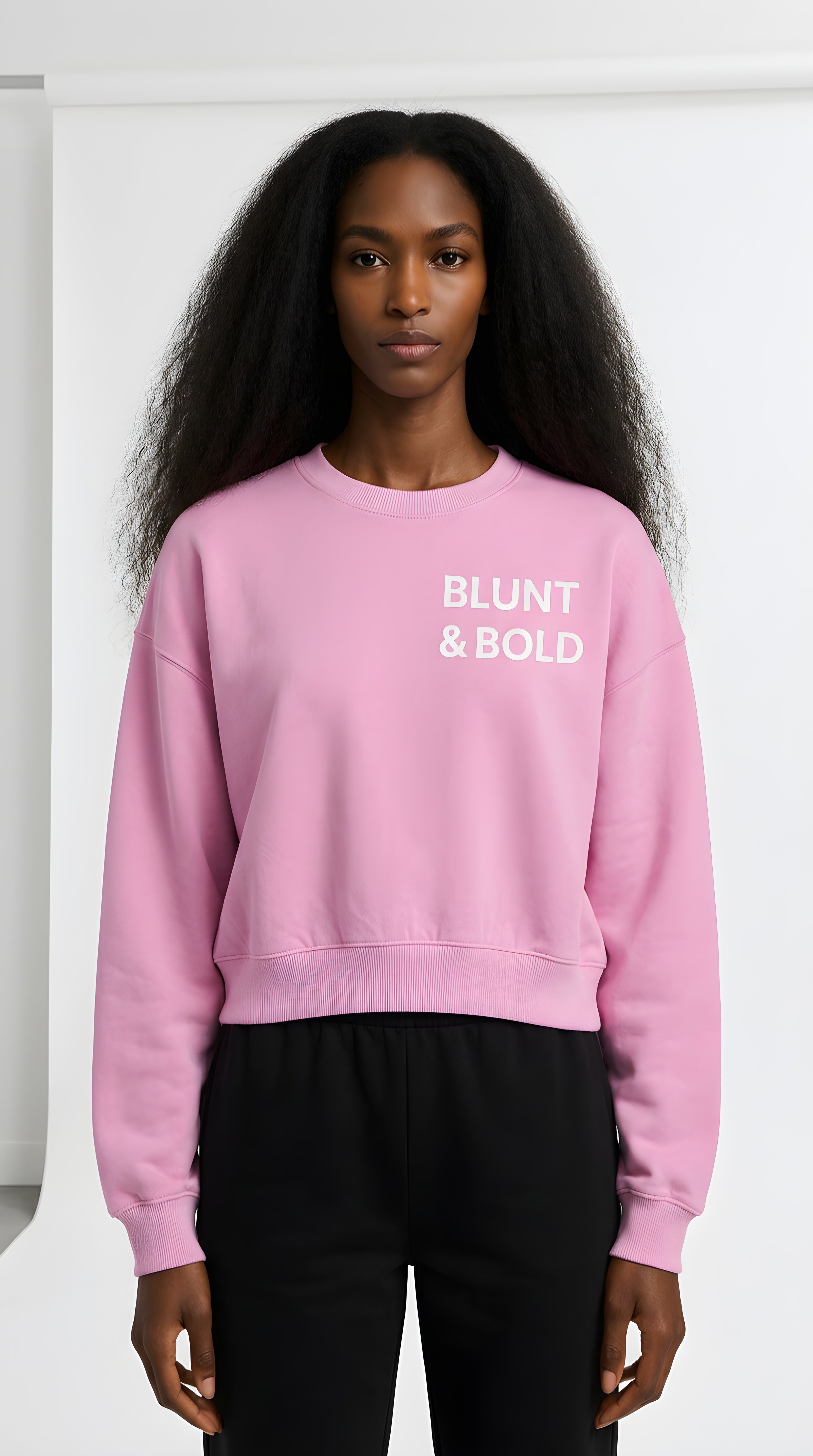 Womens BOLD CLASSIC Vintage Washed Cropped Sweatshirt