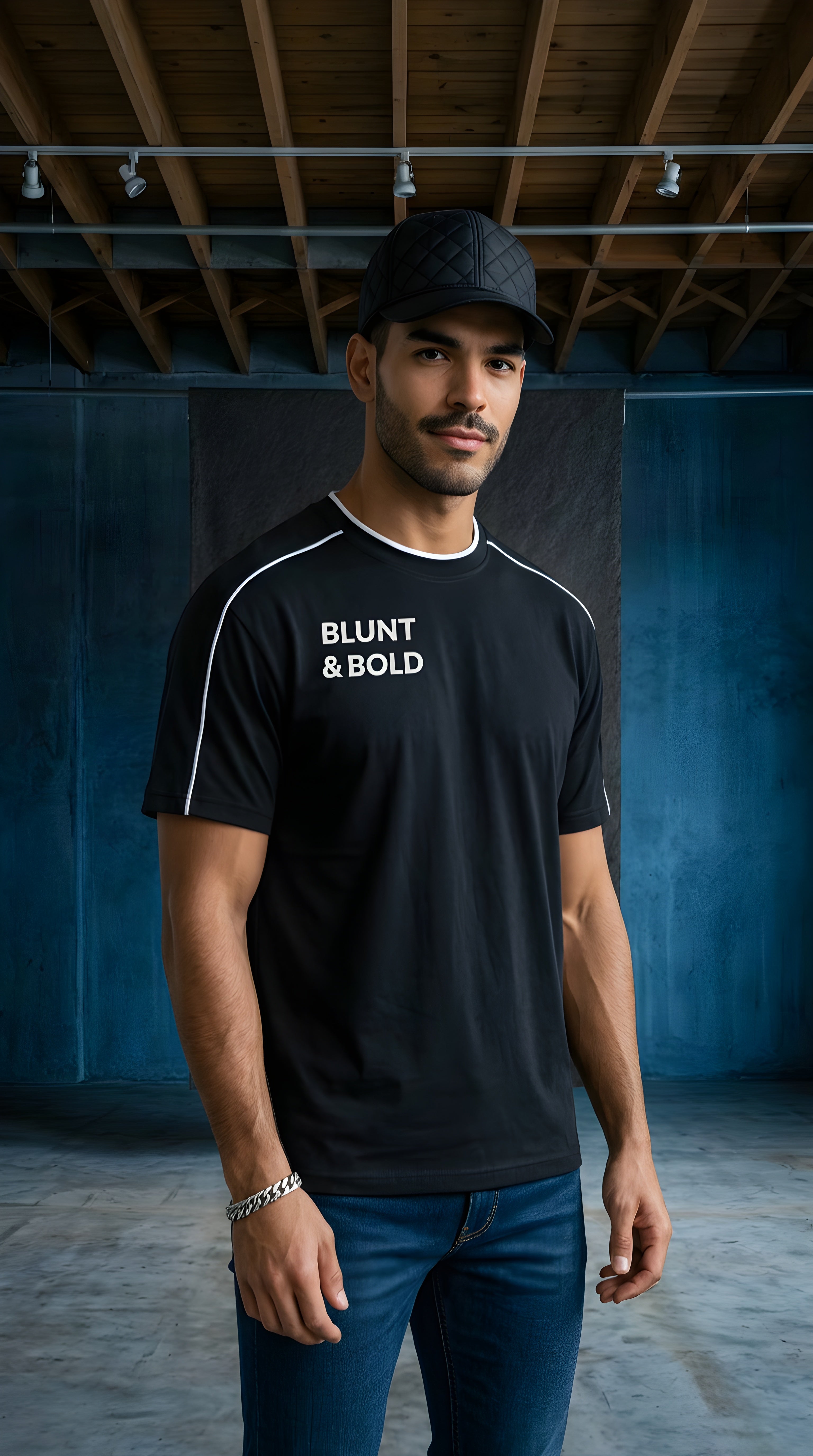 Mens Classic  Oversized Contrast Tape T-Shirt