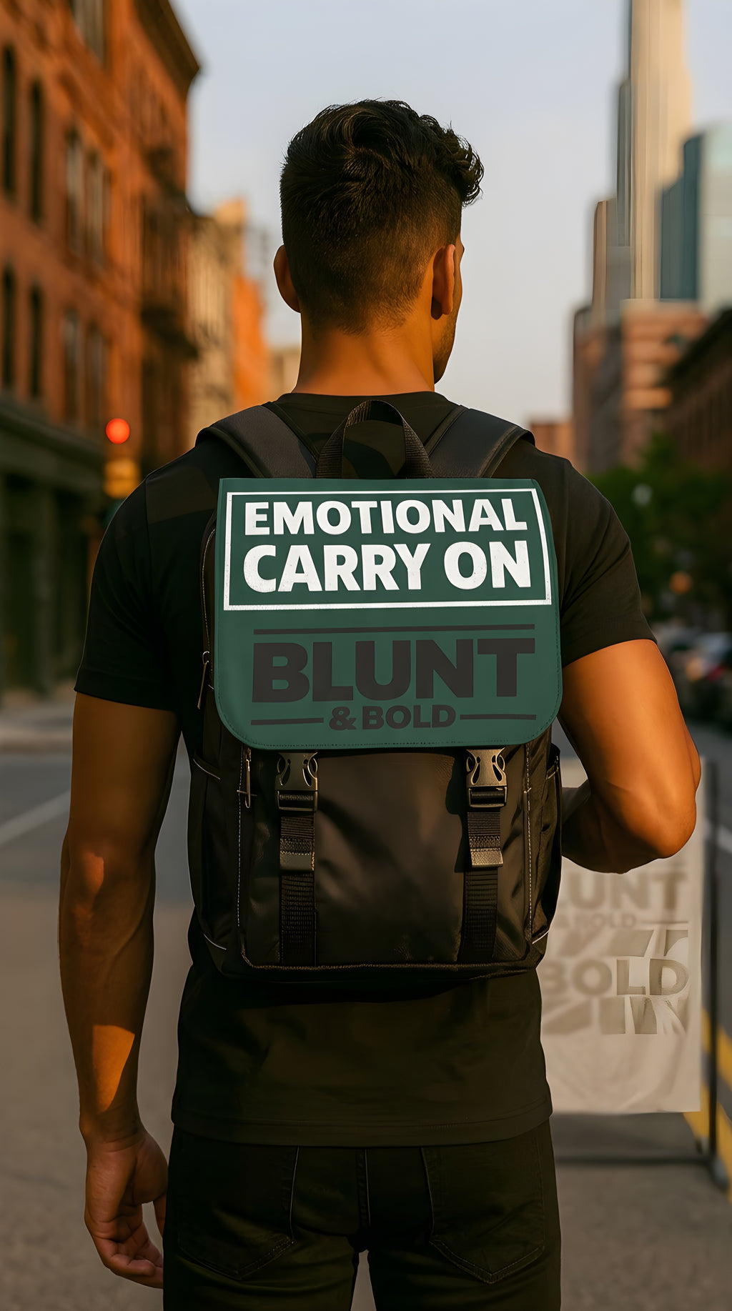 Backpack — "Emotional Carry On" Green Flap Casual Travel Bag