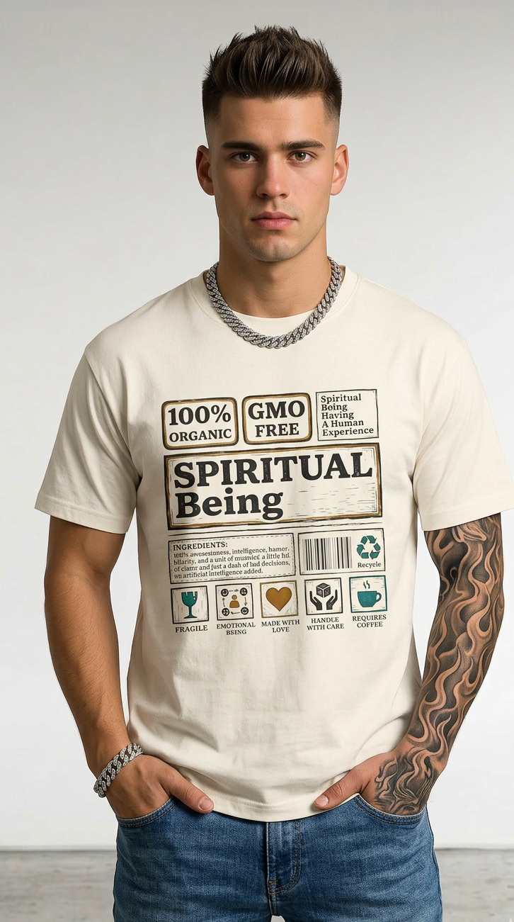 Mens Spiritual Being  OSZ Edition Graphic  Oversized Tee