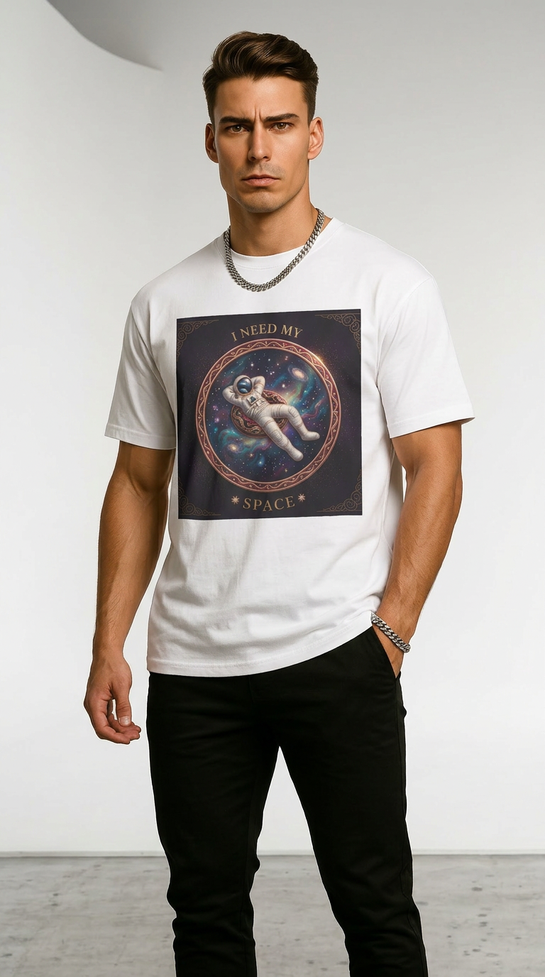 Mens I Need My Space Oversized  Tee