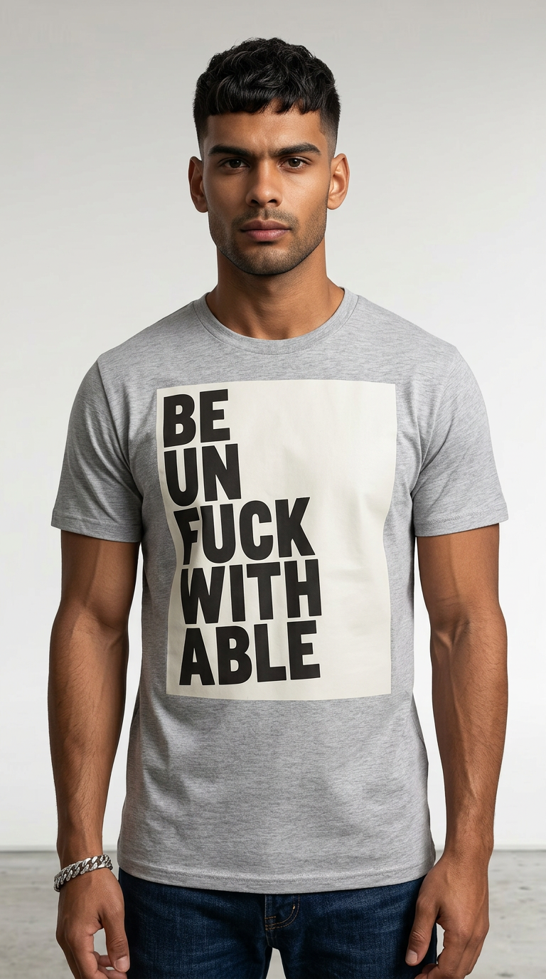 Mens Be Unfuckwithable organic mid-light Tee