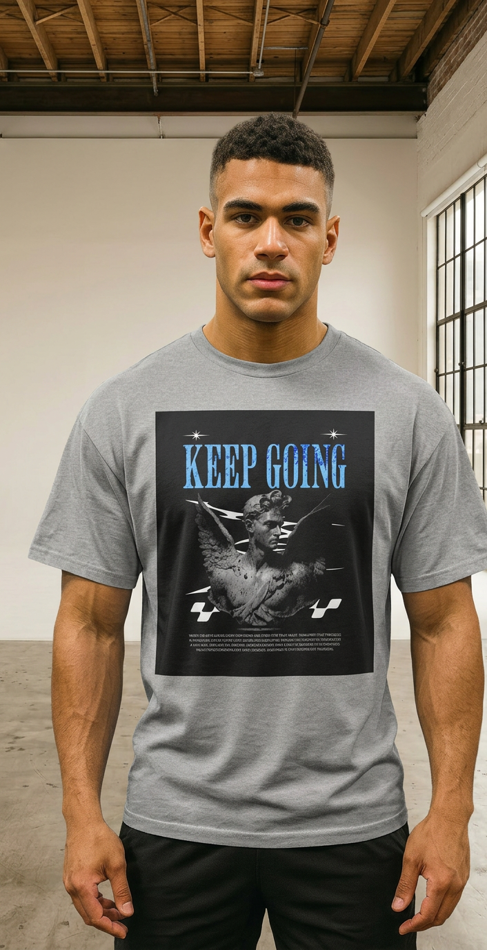 Mens Keep Going Oversized Tee