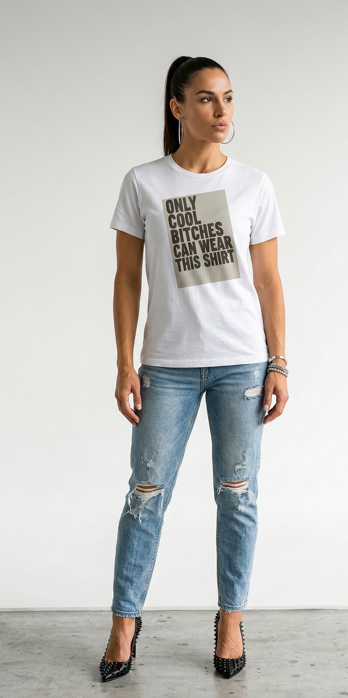 Womens 'ONLY COOL BITCHES'  Relaxed Tee