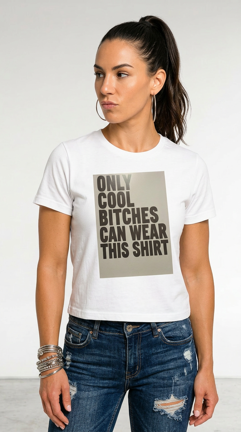 Womens 'ONLY COOL BITCHES'  Relaxed Tee