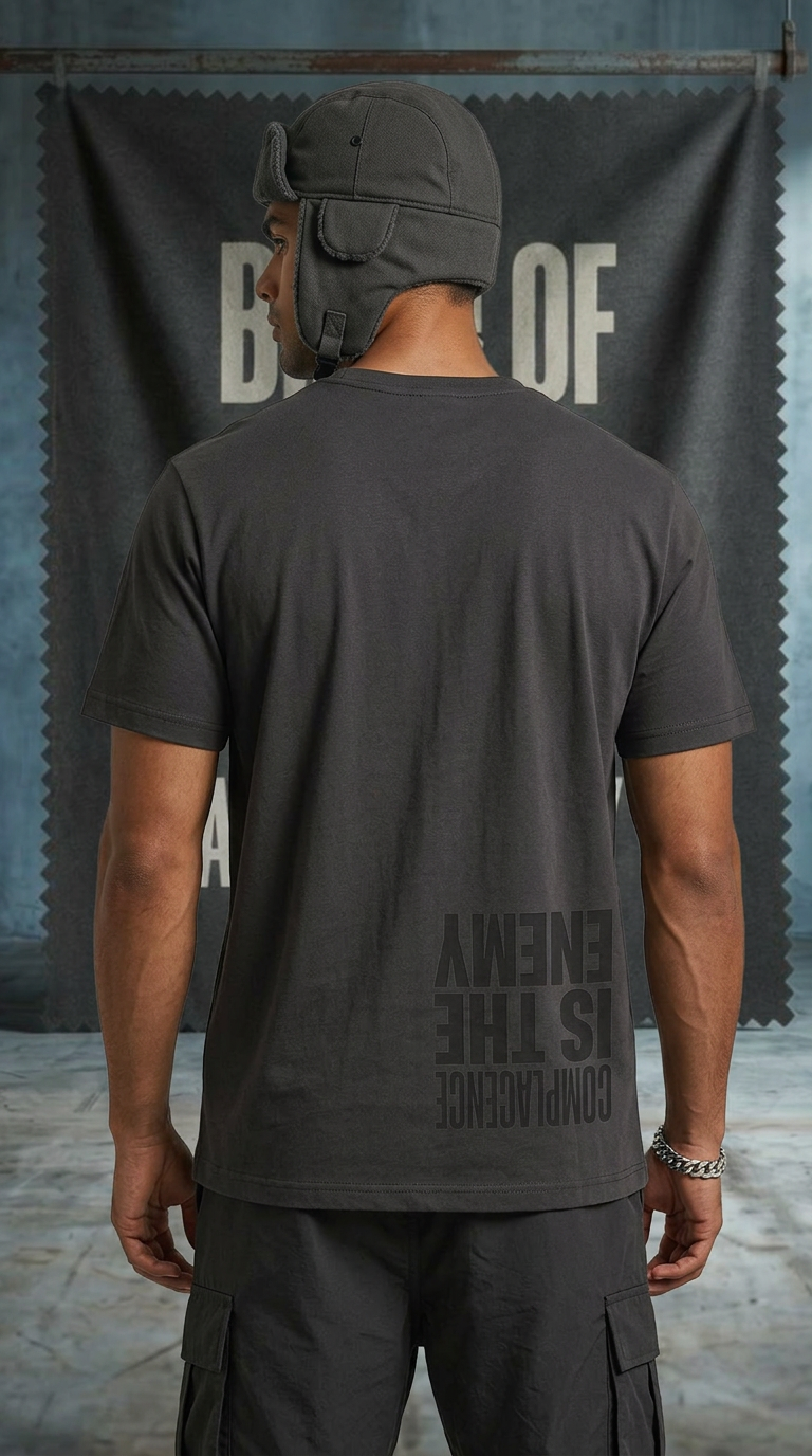 Mens 'COMPLIZENCE'  Solid V-Neck Tee