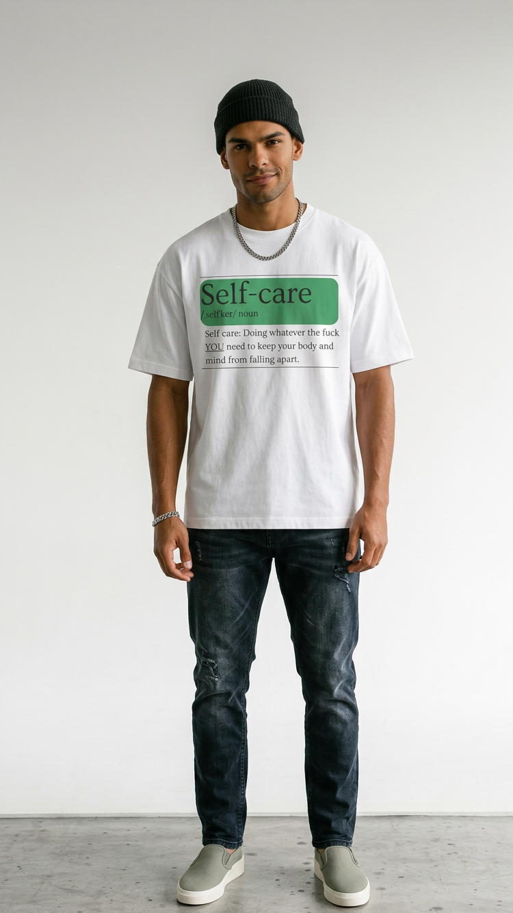 Mens Self-care EXPLICIT Definition Oversized Tee