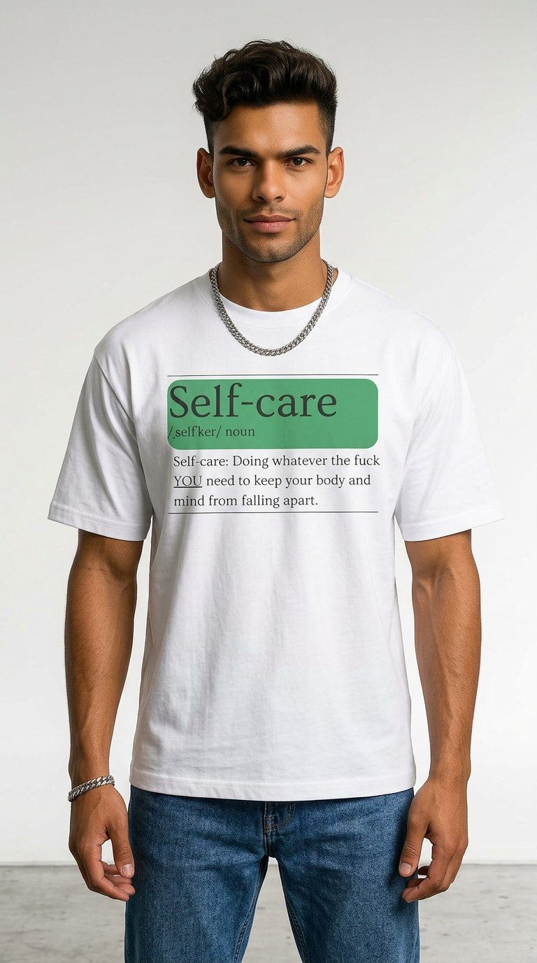 Mens Self-care EXPLICIT Definition Oversized Tee