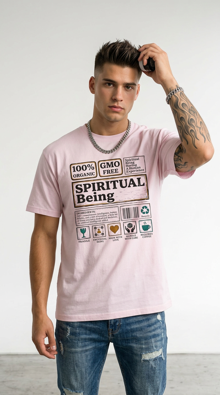 Mens Spiritual Being  OSZ Edition Graphic  Oversized Tee