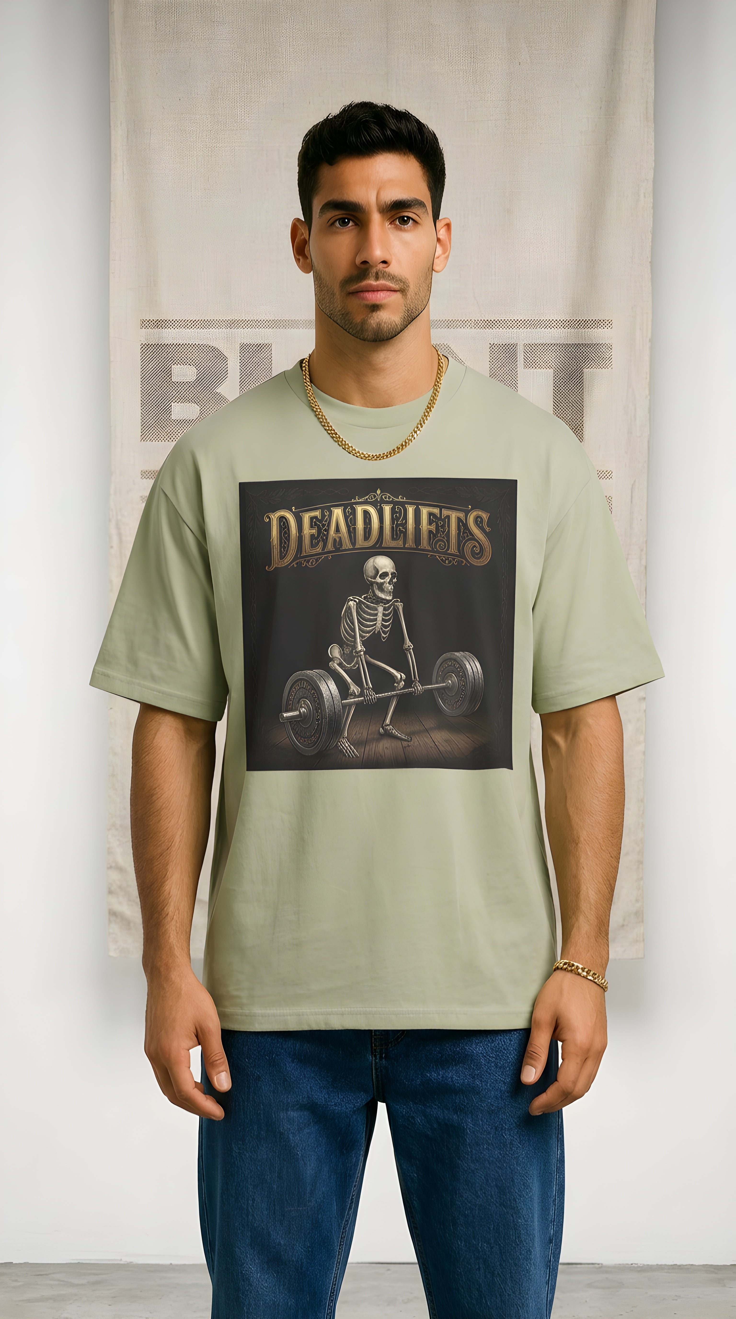 Deadlifts Skeleton Tee — Vintage Weightlifting Shirt