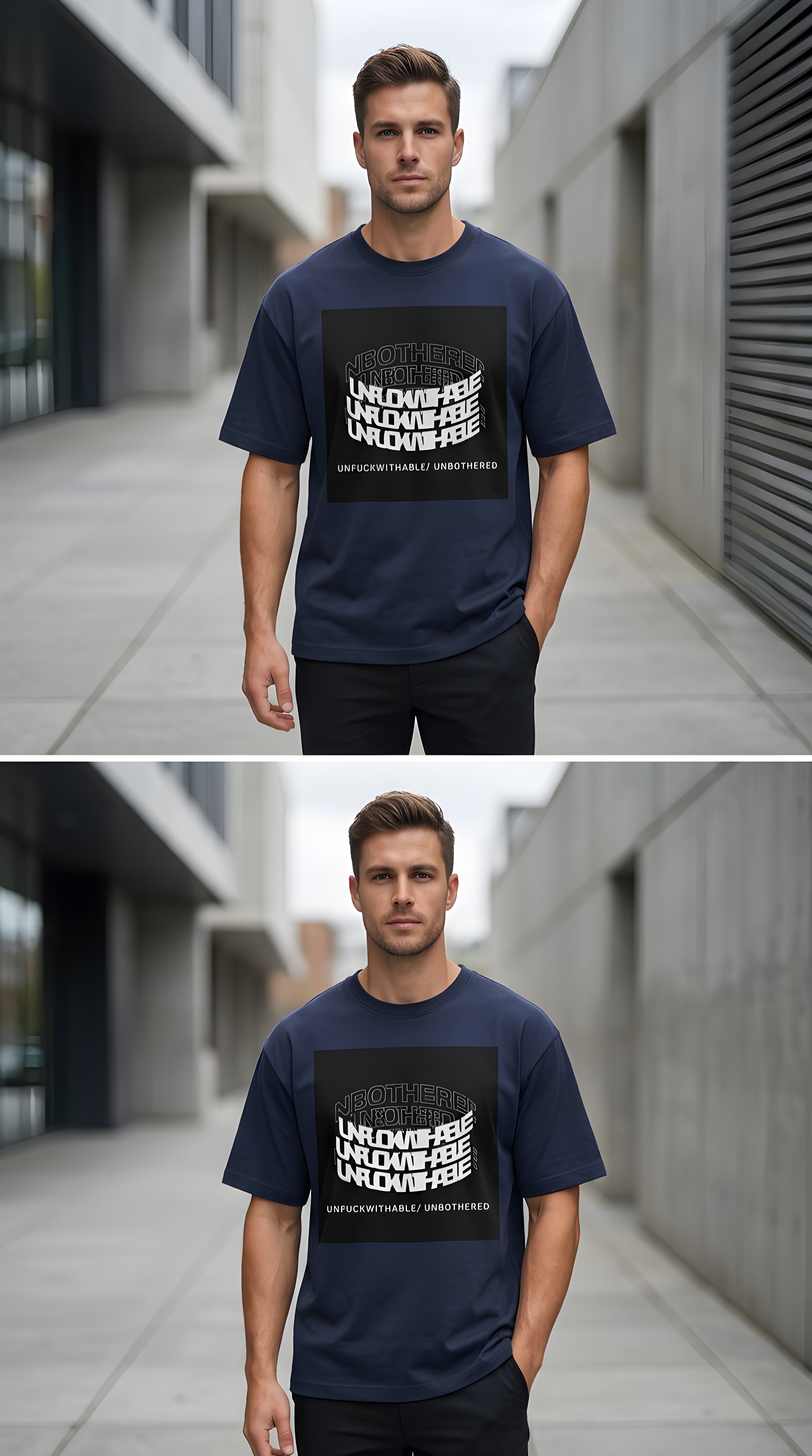 Mens Unfuckwithable/ Unbothered Graphic  Oversized Tee