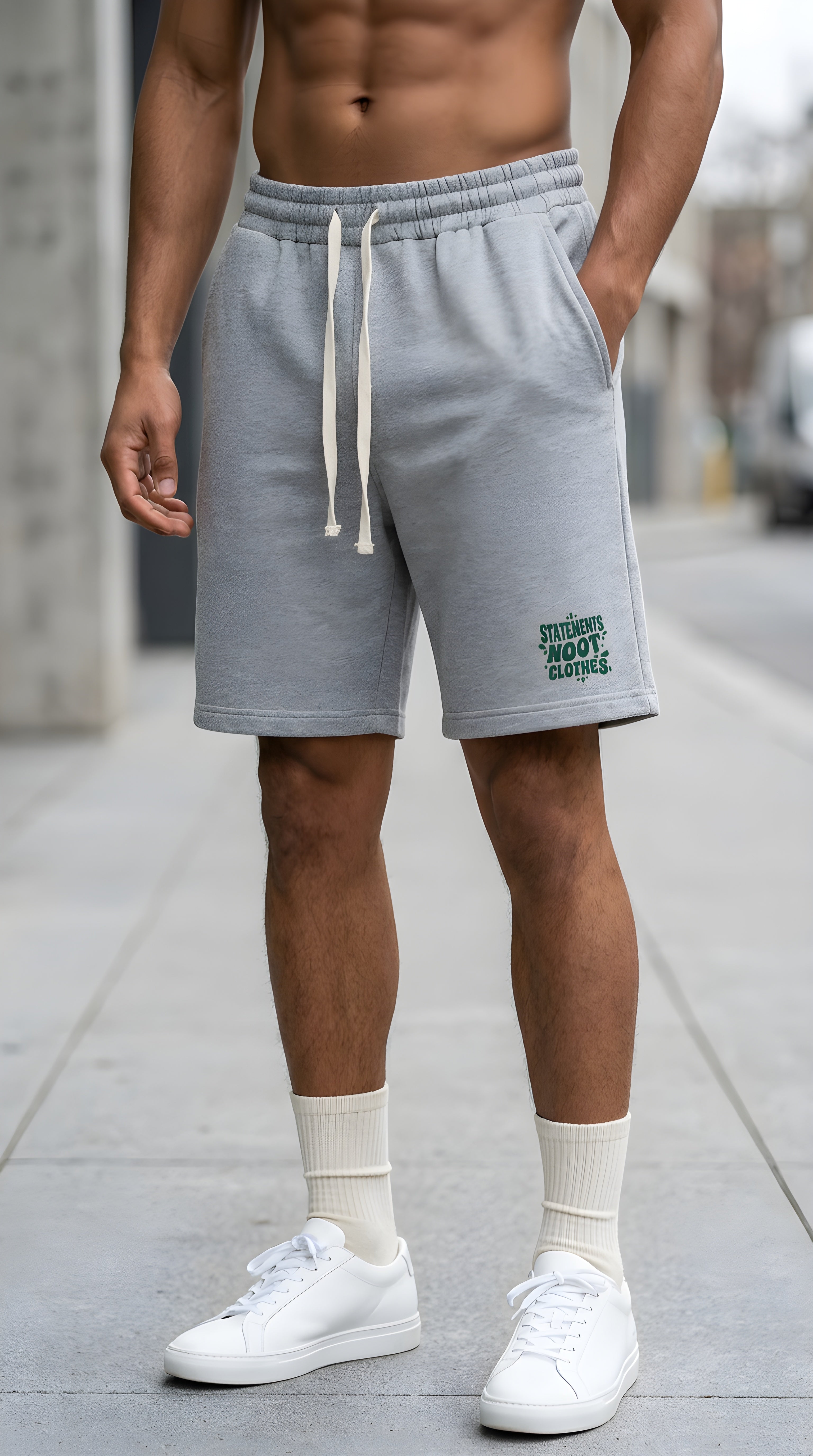 Men’s 'STATEMENT NOT CLOTHES' Loose Fit Drawstring Shorts