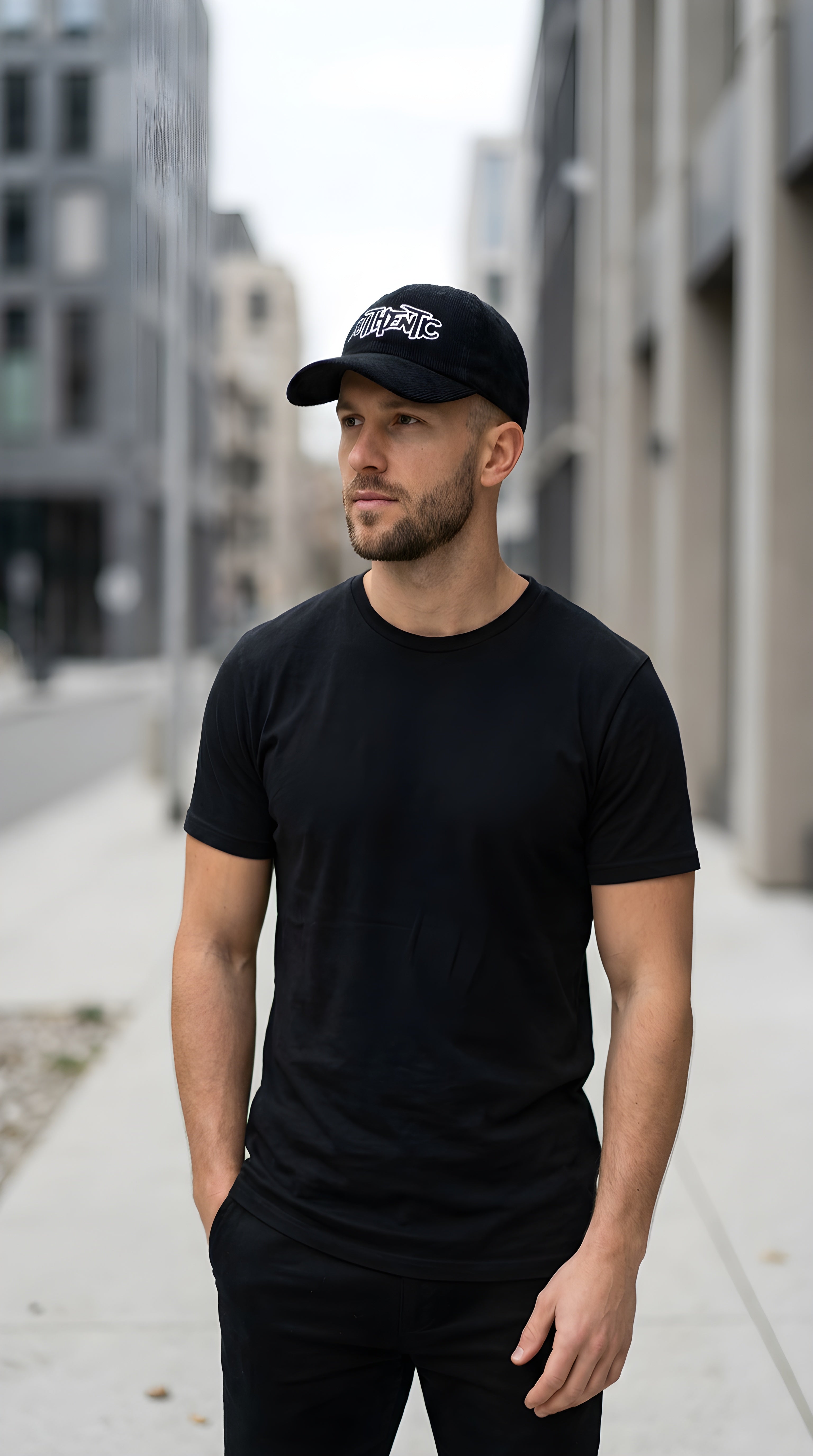 B & B 'AUTHENTIC'  Corduroy Embroidered  Baseball Cap