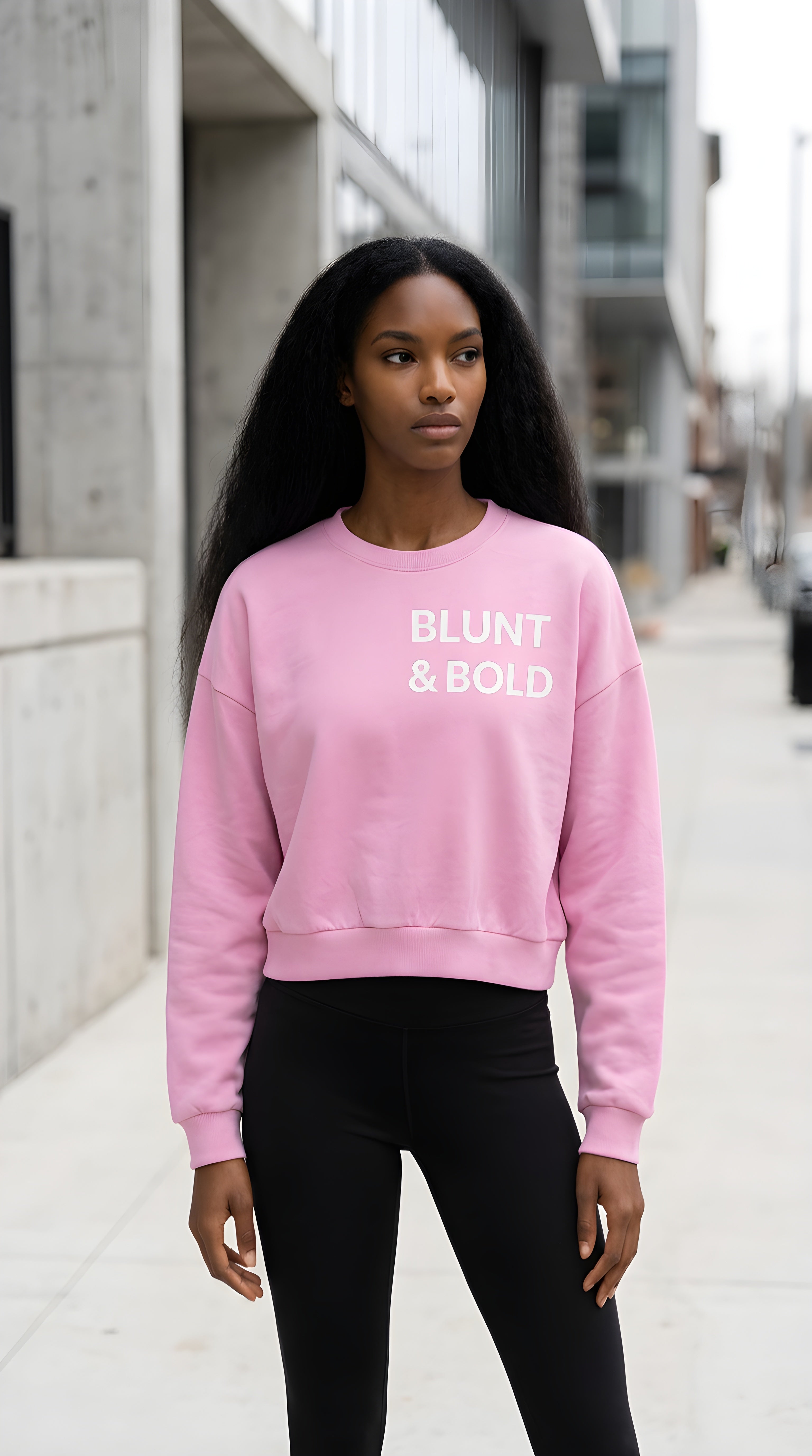 Womens BOLD CLASSIC Vintage Washed Cropped Sweatshirt